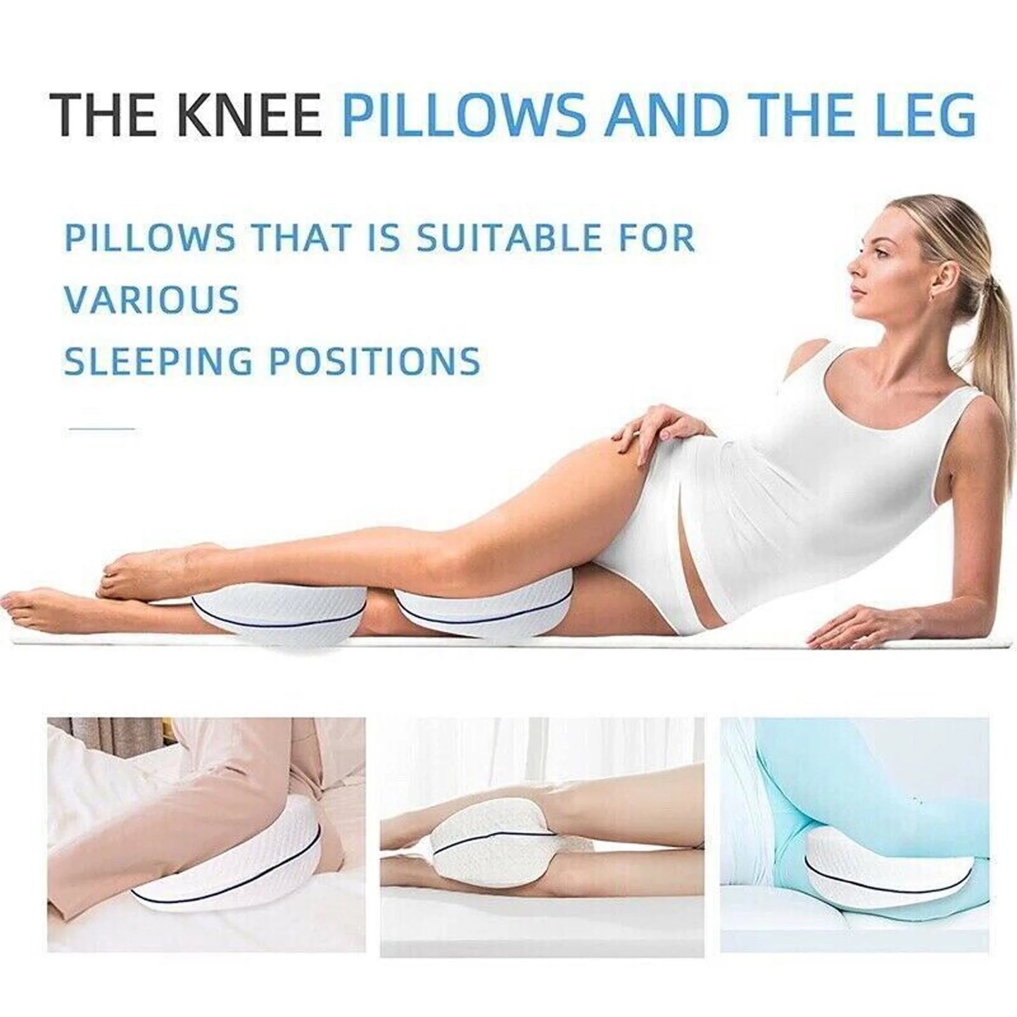 Legacy Leg & Knee Foam Support Pillow Soothing Pain Relief for Sciatica, Back, Hips, Knees, Joints