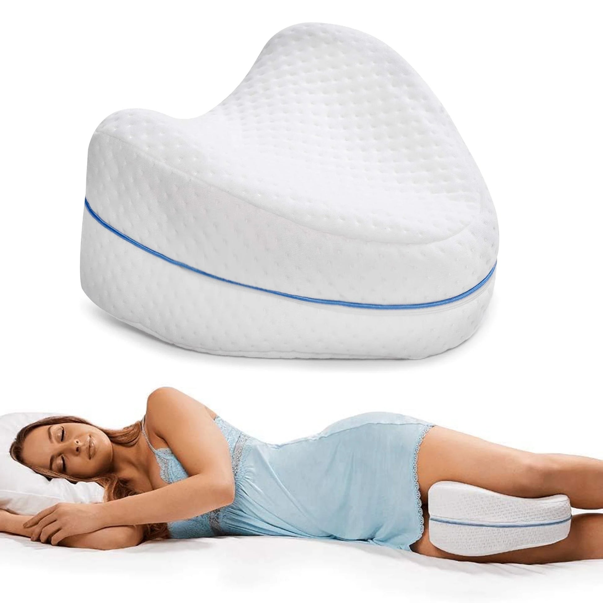 Legacy Leg & Knee Foam Support Pillow Soothing Pain Relief for Sciatica, Back, Hips, Knees, Joints